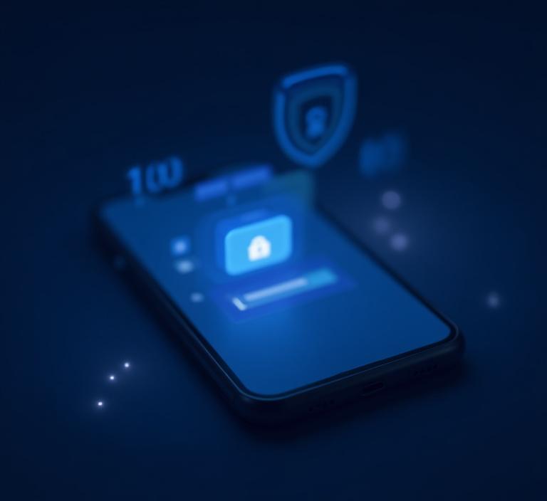 Fintech mobile banking iOS app with advanced security features